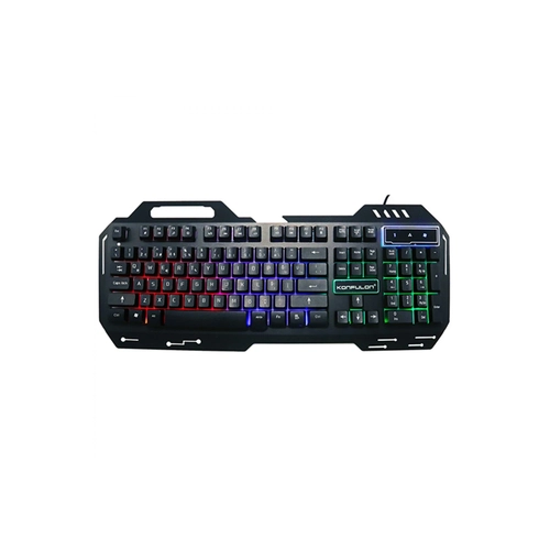 Konfulon V1 RGB Ikl Metal Yzey Trke Q Kablolu Gaming Klavye