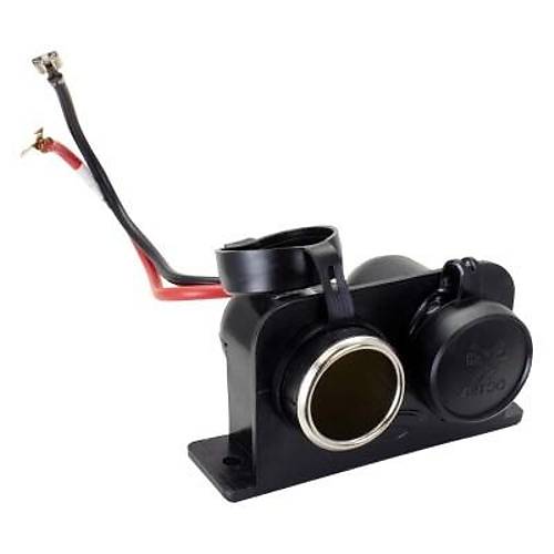 Çiftli Dişi Araç Çakmak Soketi - 20cm Kablolu