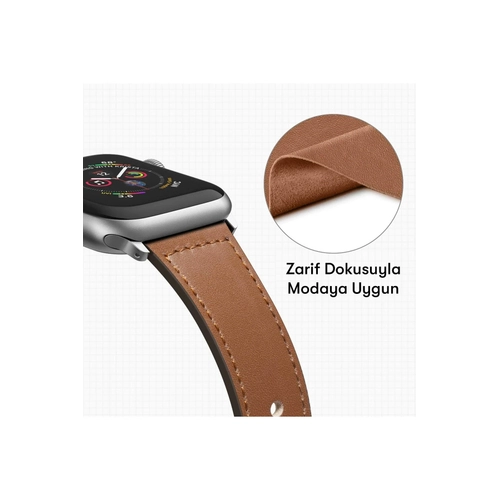 Newface Apple Watch 38mm KR415 Luaz Deri Kordon - Siyah