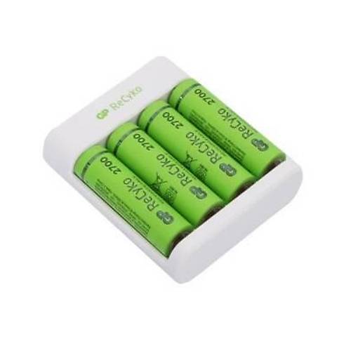 GP ReCyko+ 4'l 2600mAh AA arj Edilebilir Pil + USB Pil arj Cihaz