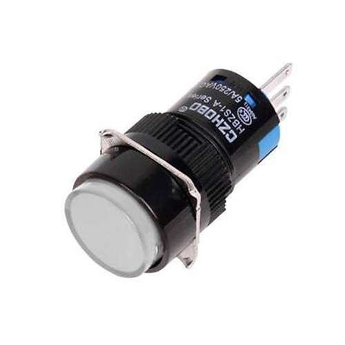 HBZS1-A AY-11Z 16mm Anahtarl Buton - Beyaz