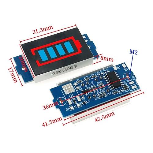 2S Lityum Batarya Kapasite Gstergesi Modl 6.6V - 8.4V