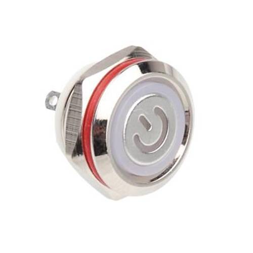 WD12C1-Pin-P1-EC 12mm Dz Yayl Ikl Metal Buton - Beyaz