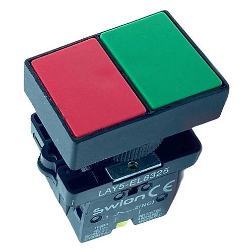LAY5-EL8325 22mm kiz Buton Yeil Krmz