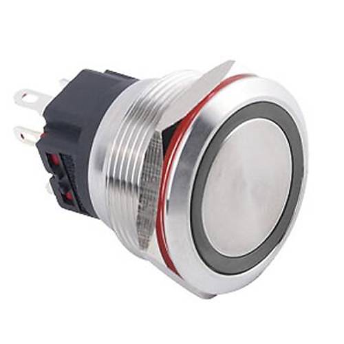 25B-P1Z-E 25mm Dz Anahtarl Ikl Metal Buton - Beyaz