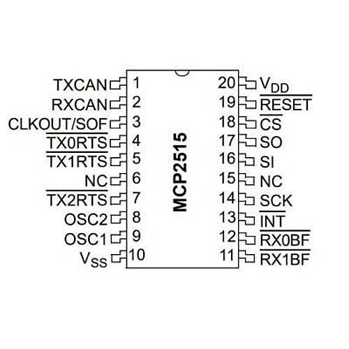 MCP2515-I/ST TSSOP-20 SMD CAN Bus Entegresi