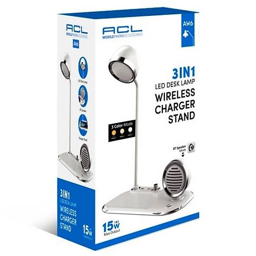 ACL 3in1 Masa Lambal Bluetooth Hoparlrl 15WKablosuz arj Stand AW6