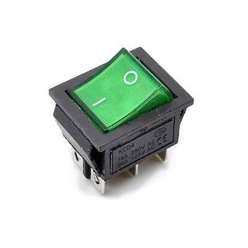 KCD4 Yeil Ikl On/Off Anahtar 4 Pin