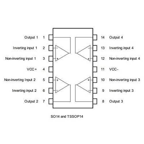 LM2902DT SOIC-14 SMD OpAmp Entegresi