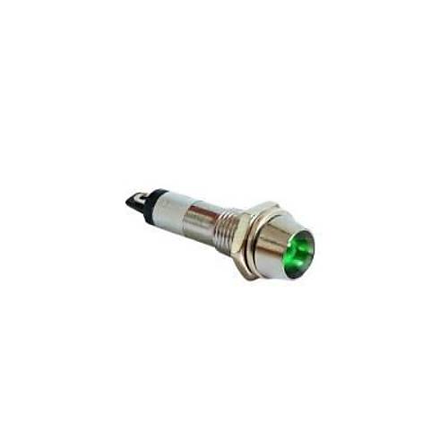 8mm 12V Metal Sinyal Lambas - Yeil