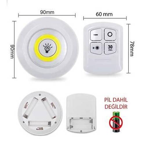 3'l Uzaktan Kumandal Kablosuz LED Spot Lamba
