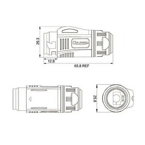 BD-24-C/RJ45/015/PE-43-001A Su Geirmez Ethernet Konnektr - Erkek