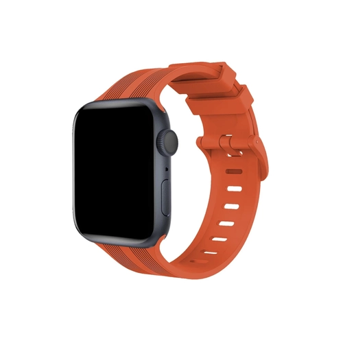 Newface Apple Watch 38mm KR408 izgili Silikon Kordon - Turuncu