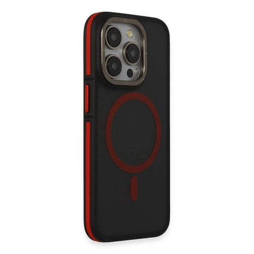 Joko iPhone 14 Pro Klf Rocky Magsafe Kapak - Siyah-Krmz