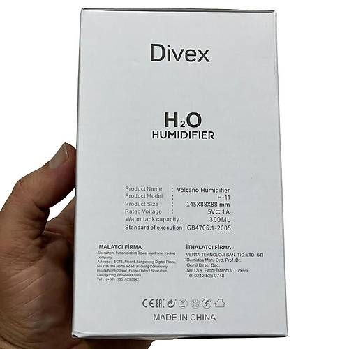Divex Volkan ekilli Hava Nemlendirici Volcano Humidifier H-11