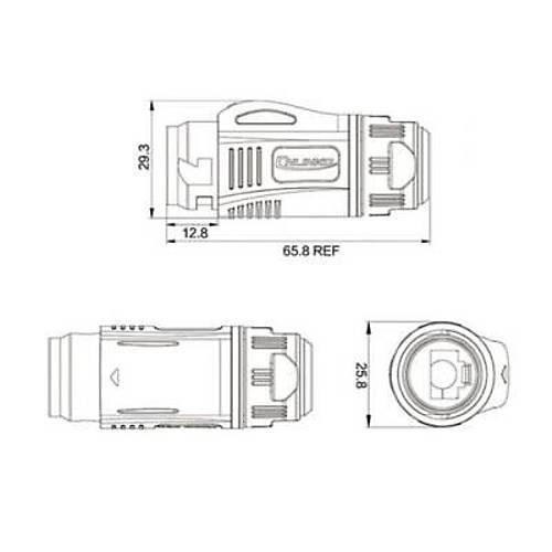 BD-24-C/RJ45/015/PE-42-001A Su Geçirmez Ethernet Konnektörü - Erkek
