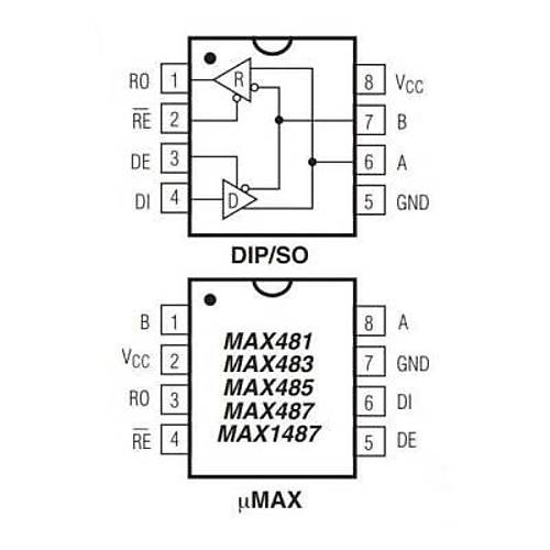 MAX483EPA DIP-8 RS Seri Protokol Entegresi