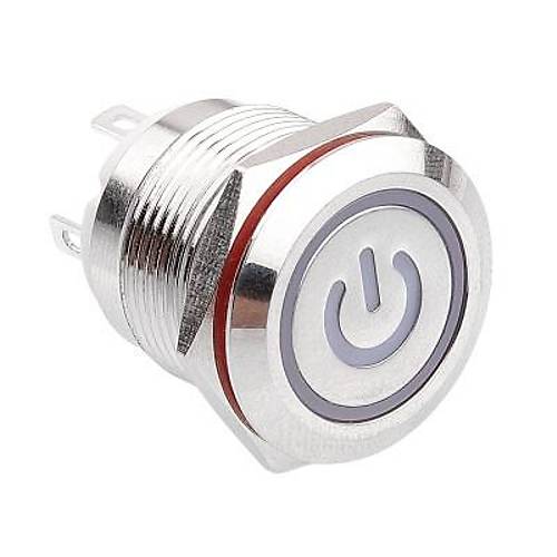 19H-P1-EC 19mm Dz Yayl Ikl Power Metal Buton - Beyaz