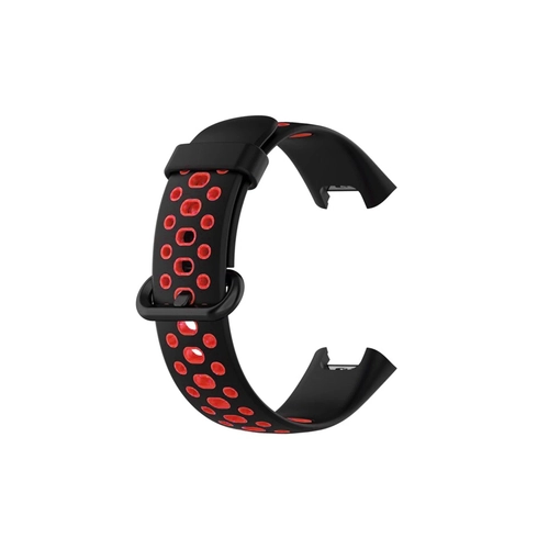 Newface Xiaomi Redmi Watch 2 Spor Delikli Kordon - Siyah-Krmz