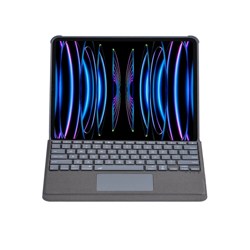 Newface T5509D iPad Pro 12.9 (2022) Klf Palermo Ledli Klavyeli Standl Tablet Klf - Siyah