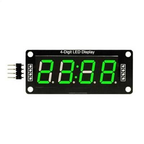 TM1637 4 Digit Led Display Saat Modl - Yeil