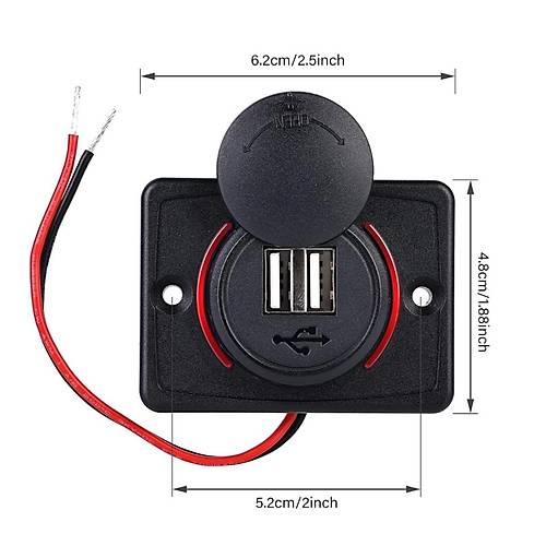 IC-266C-2 Pano Tip kili USB Kulakl - arj Soketi