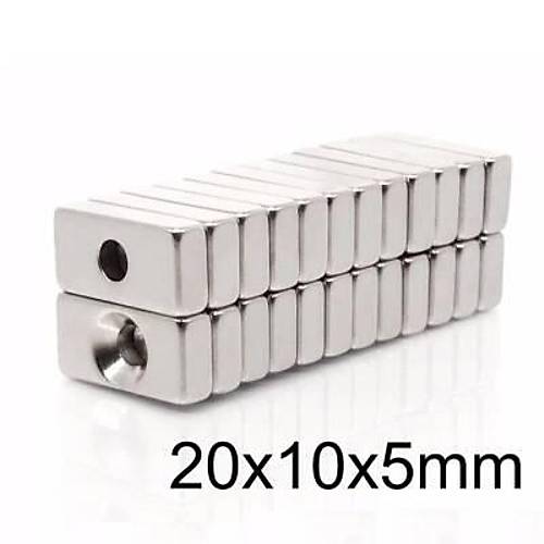 20X10x5-4mm Hava Delikli Neodyum Gl Mknats - Neodim Magnet