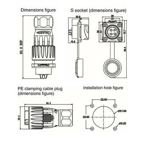 DH-20-J04SX-03-401 4-Pin Su Geirmez Konnektr - Dii