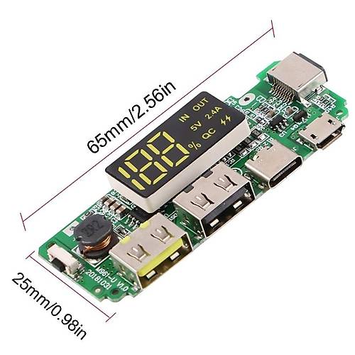 ift USB 5V 2.4A Ledli Micro Type-C Powerbank Modl