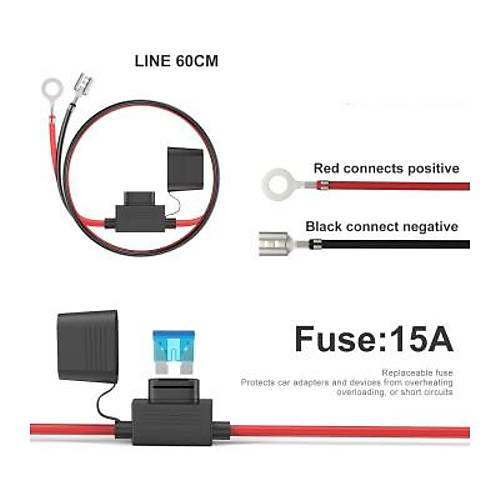 iftli Dii Ara akmak Soketi 15A Sigortal - 50cm Kablolu