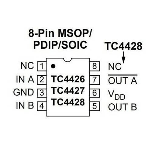 TC4428 DIP-8 Mosfet Src Entegresi