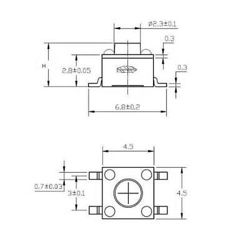 4.5x4.5x6mm SMD Tact Buton