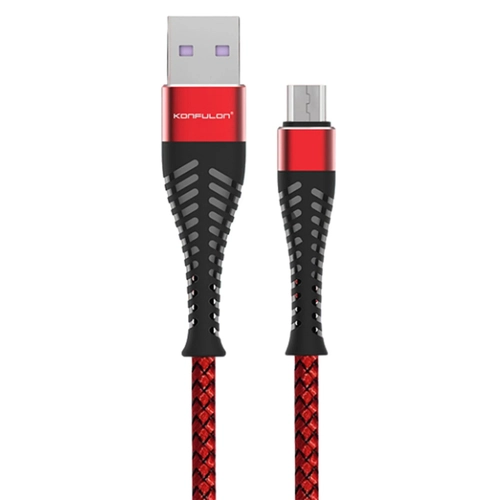 Konfulon S61 Micro USB Kablo 1.2M 2.1A - Krmz