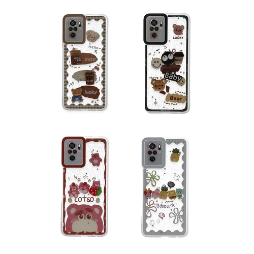 Newface Xiaomi Redmi Note 10 Klf Sweet Desenli Silikon Kapak - Ak Mavi