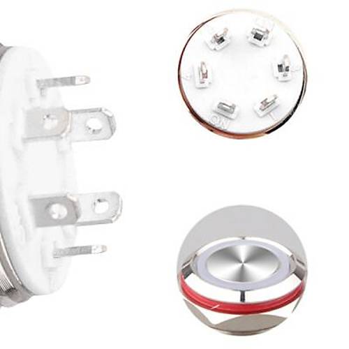 WD12C1-Pin-P1-E 12mm Dz Yayl Ikl Metal Buton - Beyaz