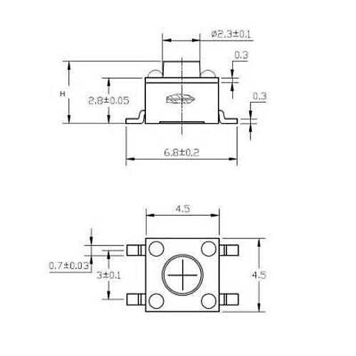 4.5x4.5x5.5mm SMD Tact Buton