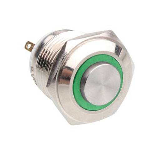 16H-G1-E 16mm kk Yayl Ikl Metal Buton - Yeil