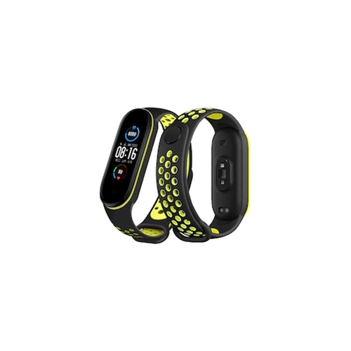 Newface Xiaomi Mi Band 7 Spor Delikli Kordon - Siyah-Yeil