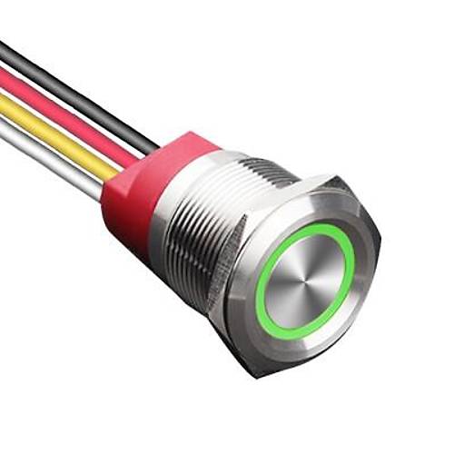 WD22T-P1-E 22mm Dokunmatik Touch Metal Buton - Yeil