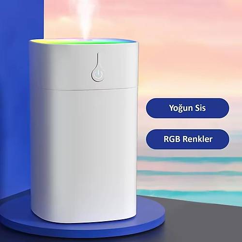 400ml Ultrasonik Hava Nemlendirici Buhar Yapc Difzr Humidifier Beyaz