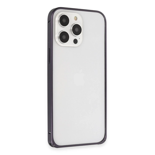 Joko iPhone 14 Pro Max Klf Metal Bumper Magneticsafe Kapak - Derin Mor