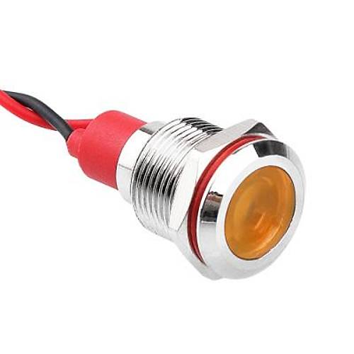 12L-P1 12mm 12-24V Kablolu Metal Sinyal Lambas - Sar
