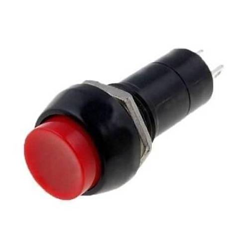 PBS-11A 12mm Anahtarl Push Buton - Krmz
