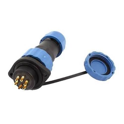 SD16 6 Pin 16mm Su Geirmez Konnektr Takm - Flanl Panel Tipi