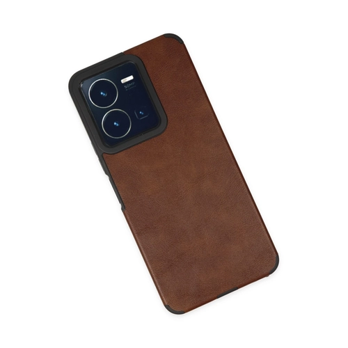 Newface Vivo Y35 Klf Loop Deri Silikon - Kahverengi