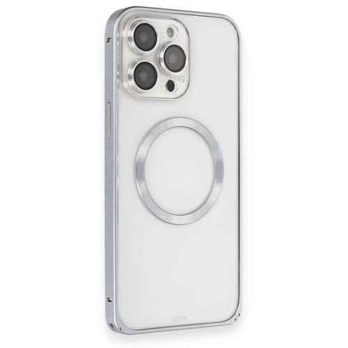 Joko iPhone 15 Pro Klf Metal Bumper Magneticsafe Kapak - Gri