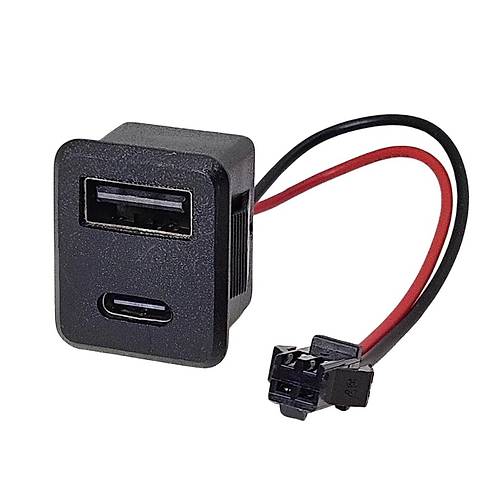 IC-266T-4 Pano Tip Kare Type-C + USB arj Soketi