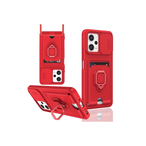Newface Xiaomi Redmi 12 Klf Zuma Kartvizitli Yzkl Silikon - Krmz