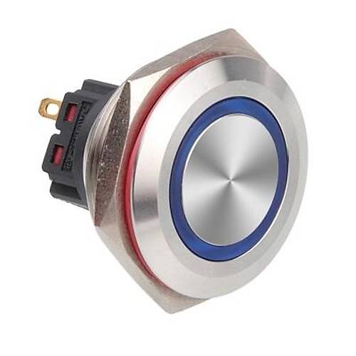 30B-P1Z-E 30mm Dz Anahtarl Ikl Metal Buton - Mavi