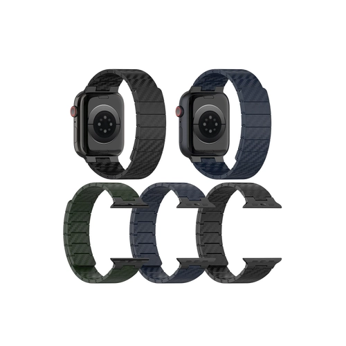Movenchy Watch 45mm Carbon Steel Kordon - Lacivert